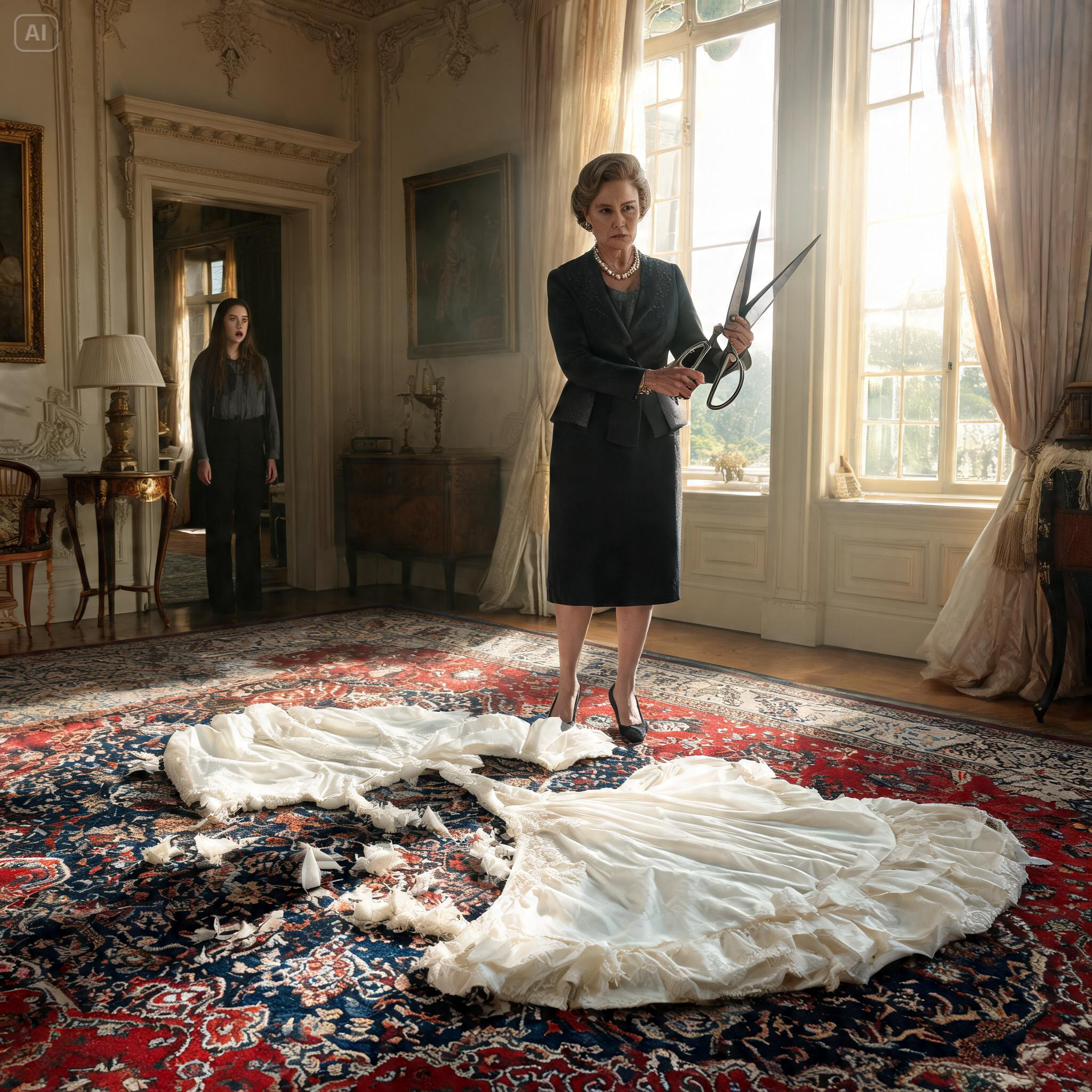 MOTHER-IN-LAW DESTROYED THE BRIDE’S “CHEAP” DRESS, BUT THEN ROYAL DESIGNERS DELIVERED A $5M GOWN…