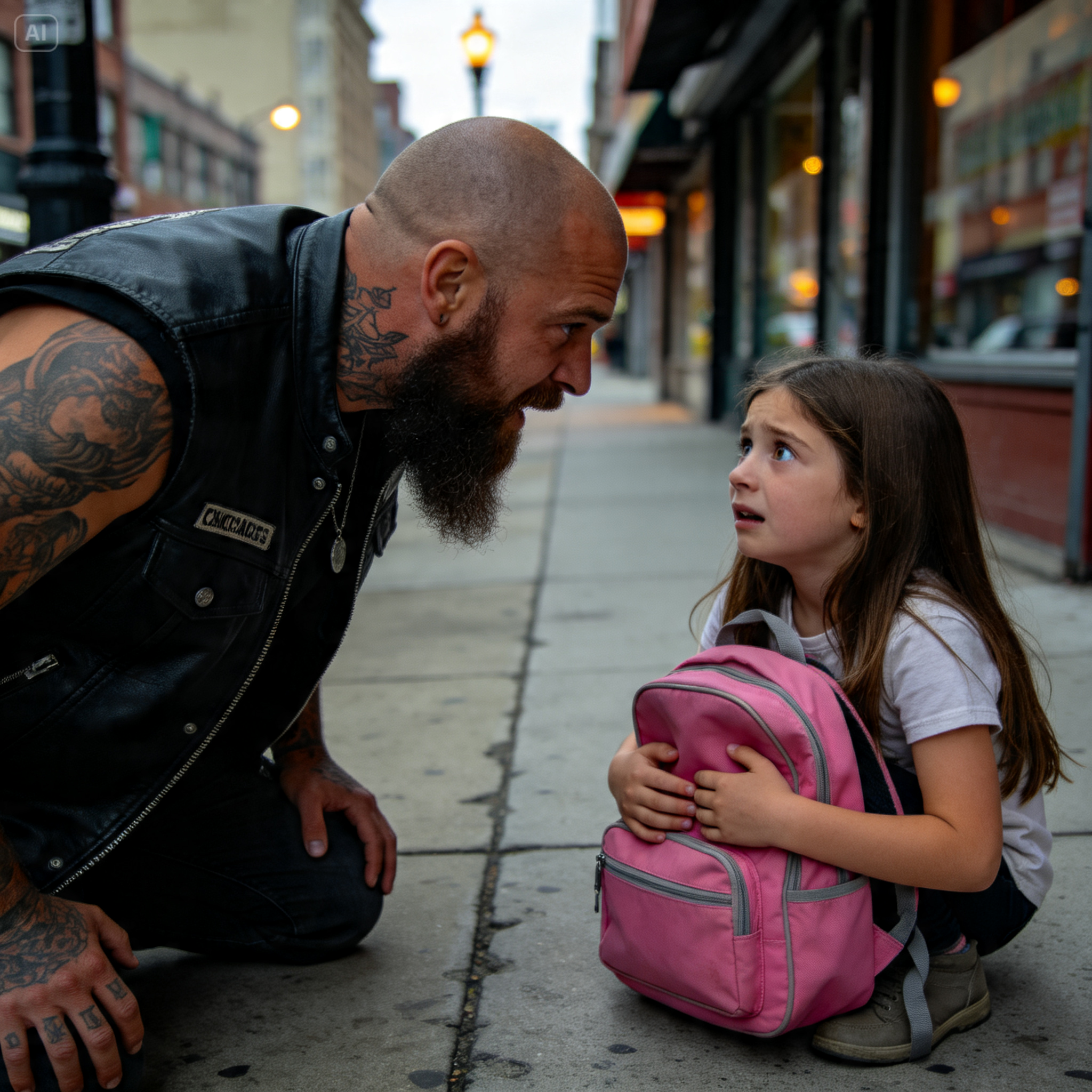 “HELP ME!” A LITTLE GIRL TOLD A BIKER HER BUS WAS BEING FOLLOWED, THEN THE HELLS ANGELS’ RESPONSE SHOCKED EVERYONE…