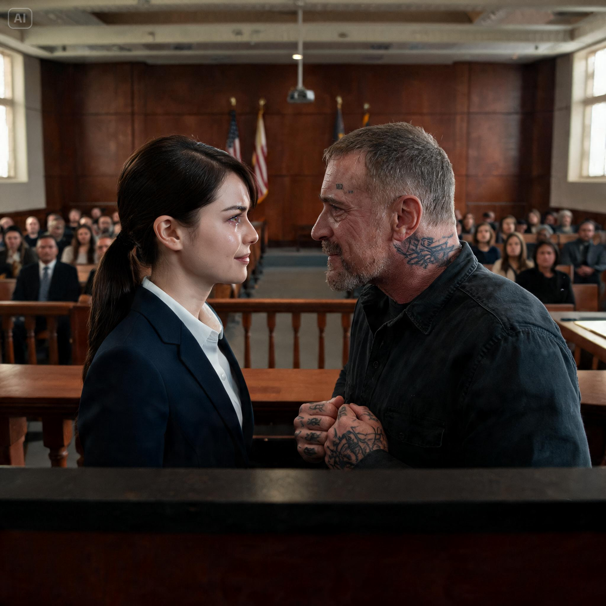 HELLS ANGELS BIKER ADOPTED A HOMELESS GIRL, THEN, 15 YEARS LATER, SHE WALKED INTO COURT AND SAVED HIM, “DAD, I’M HERE NOW…”