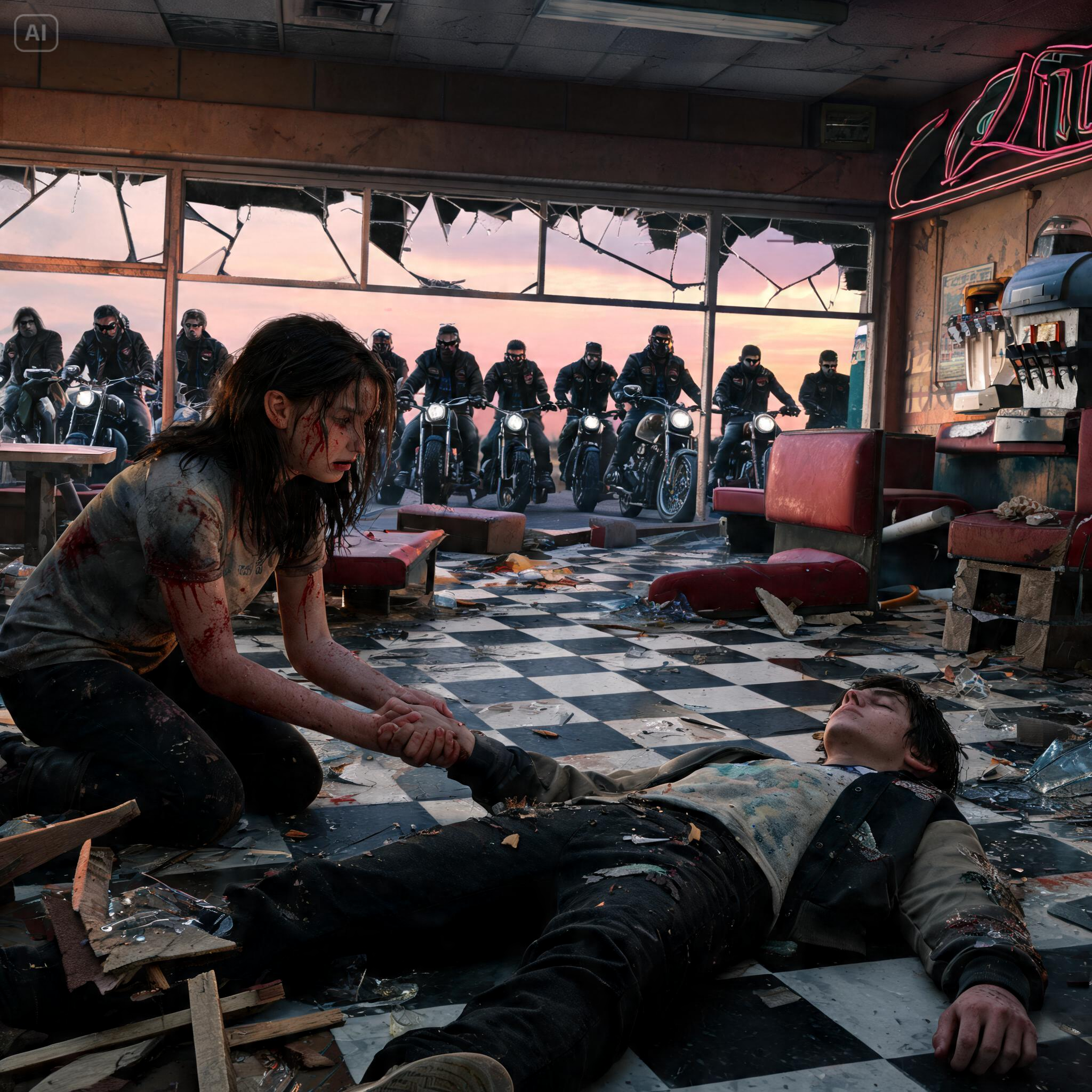 “GET DOWN!” I SCREAMED, THROWING MYSELF ON TOP OF THE BEAUTIFUL STRANGER, A SECOND BEFORE THE BULLETS HIT, THEN HER BIKER FATHER LEARNED THEM THE TRUTH!