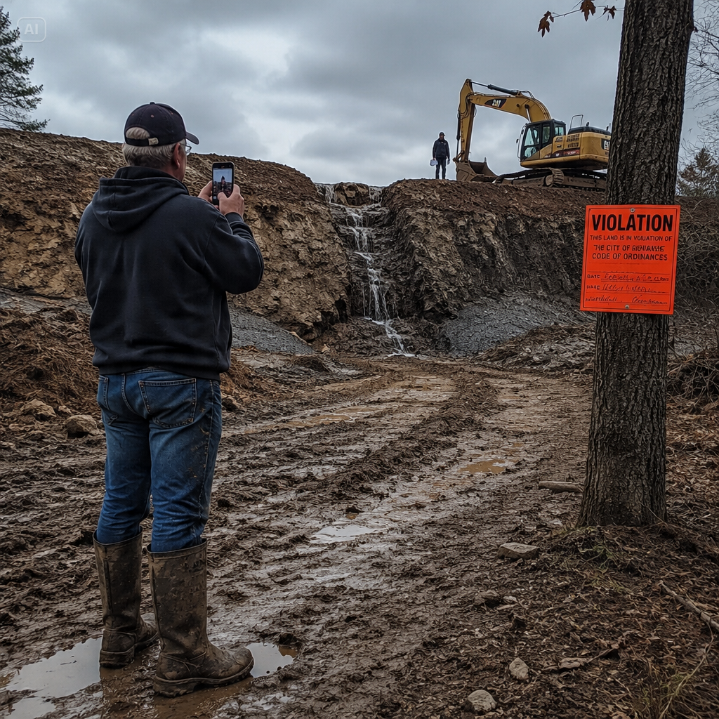 “WE OWN THIS WATERSHED!” HOA KAREN SMIRKED AS THE EXCAVATOR RIPPED THROUGH MY DAM, THEN THE WATER CAME FOR HER HOUSE IN CEDAR RIDGE, TEXAS.