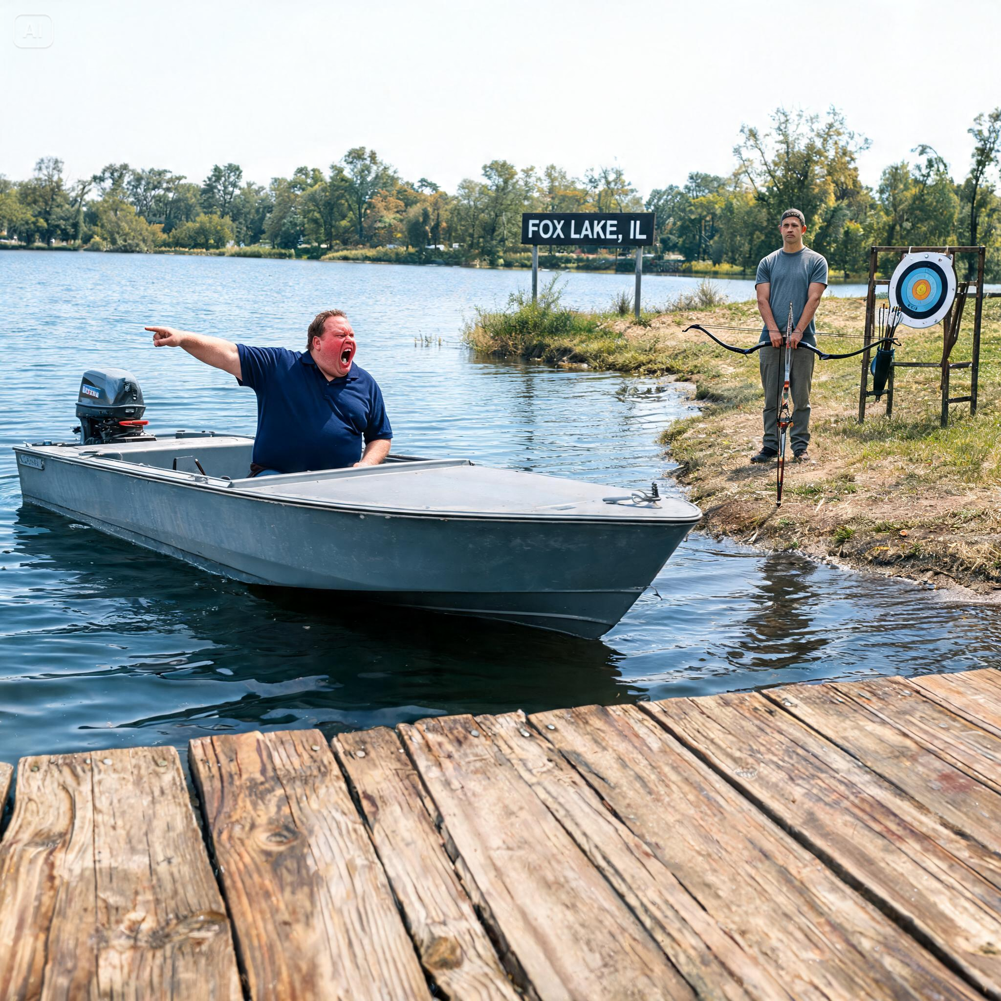 I’M SETTING DOWN MY BOW, HE SNEERED, CLUTCHED HIS MOTORBOAT WHEEL, AND SCREAMED, “THE ENTIRE LAKE IS HOA PROPERTY!”