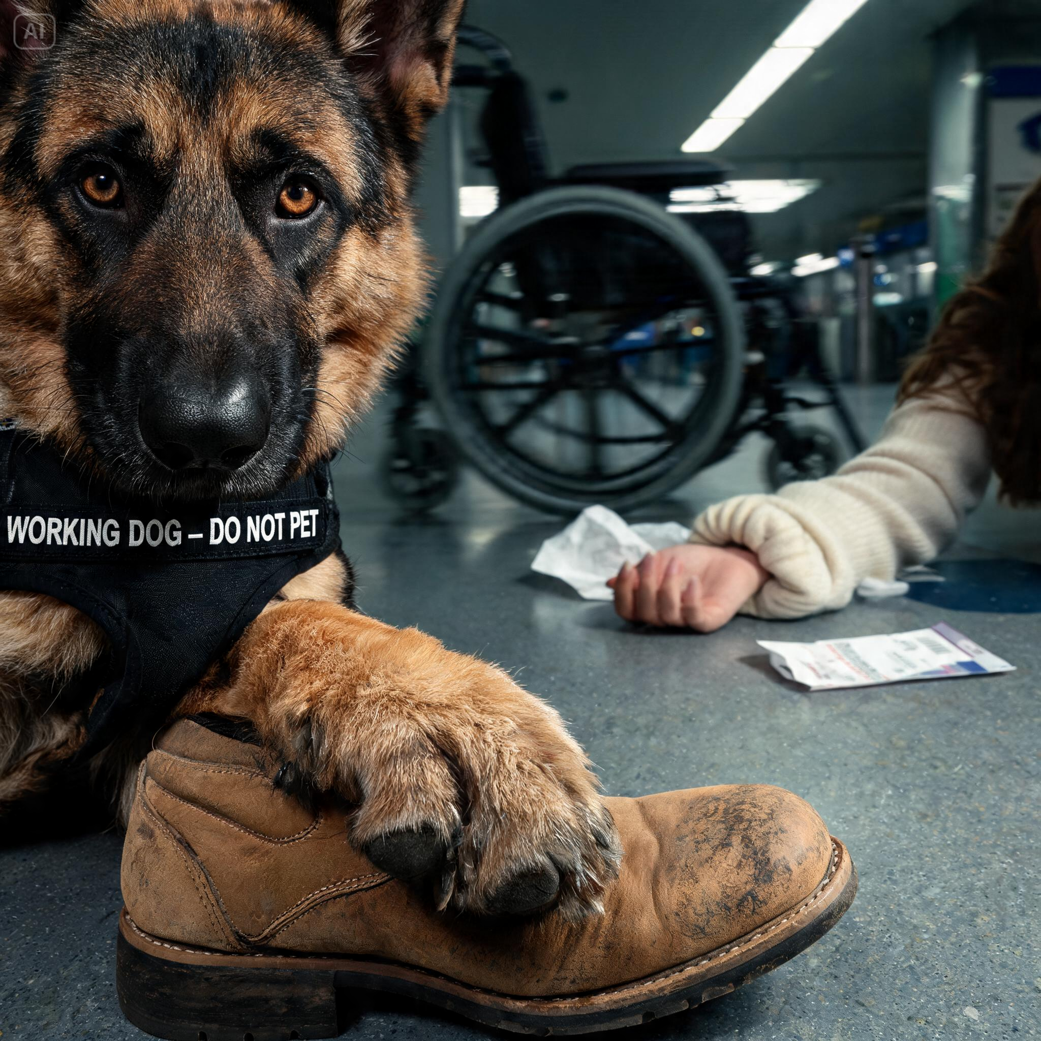 “YOU CHOSE TO HURT HER, THAT WAS A TACTICAL ERROR.” WHEN DISABLED WOMAN HUMILIATED AT THE AIRPORT, A NAVY SEAL AND HIS DOG K9 STEP TOWARDS AND LEAVE EVERYONE SPEECHLESS.