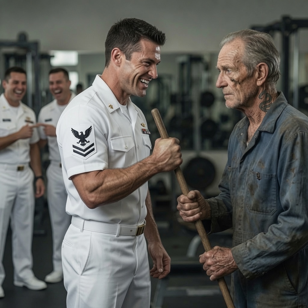 A petty officer humiliated me in front of the whole gym until a Master Chief noticed the coiled serpent tattoo on my neck and made one urgent phone call.