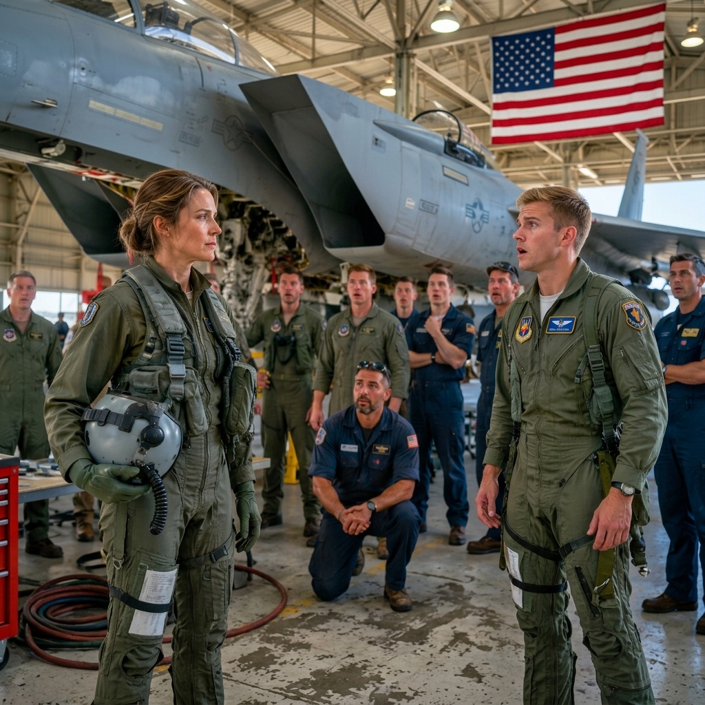 Everyone in the Hangar Mocked The Female Pilot Thinking She Was Nobody — Until Her Combat Call Sign Came Through the Radio