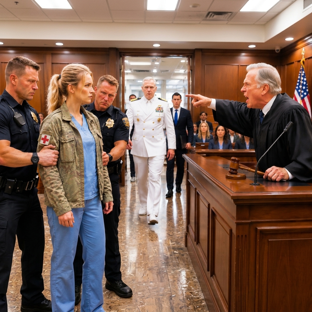 Judge Humiliated A Quiet Nurse For Her “Old Jacket” — Until A Four-Star Admiral Delivered Her Classified Secret