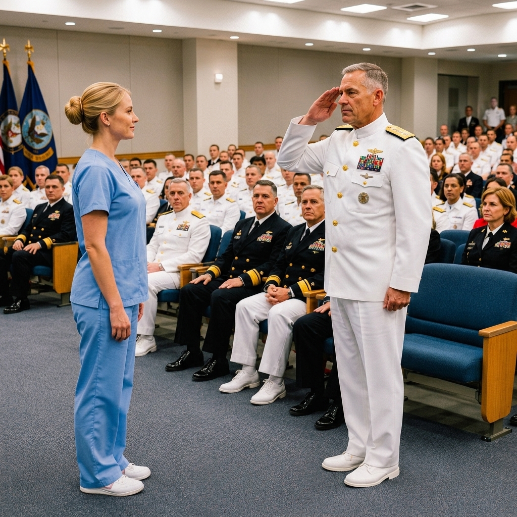 They Tried to Remove the Nurse From the Navy Ceremony — Then a 3-Star Admiral Stood Up and Did One Thing Nobody Expected