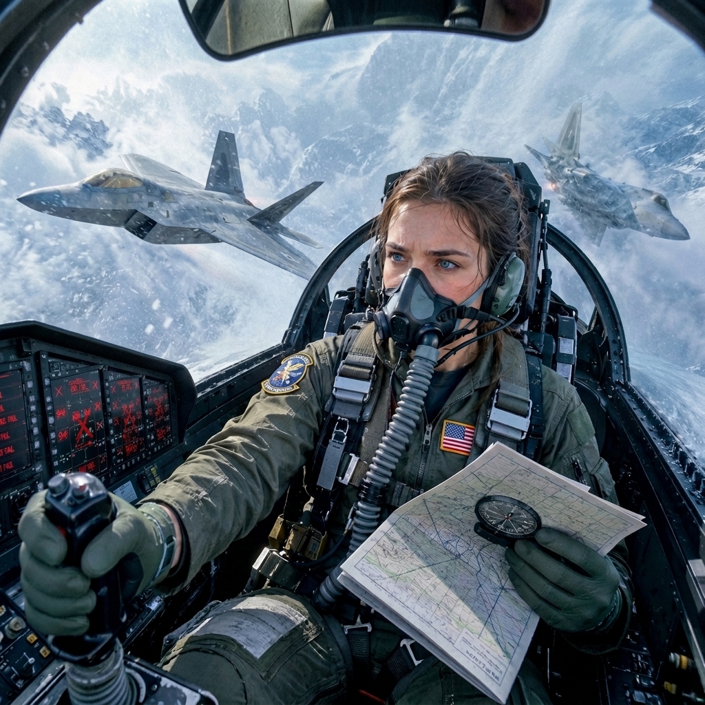 They Mocked Her Analog Map In The F-22 Briefing Room — Until The Glass Screens Went Black At 30,000 Feet and the Only Thing That Could Save Them Was Her Map