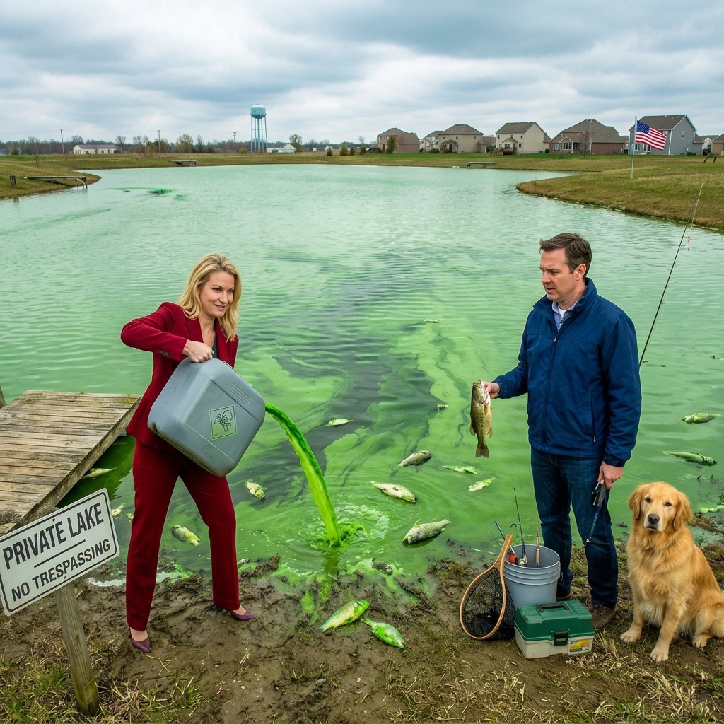 HOA President Poisoned Disabled Veteran’s Fishing Lake — Unaware It Fed Her Own Neighborhood’s Drinking Water
