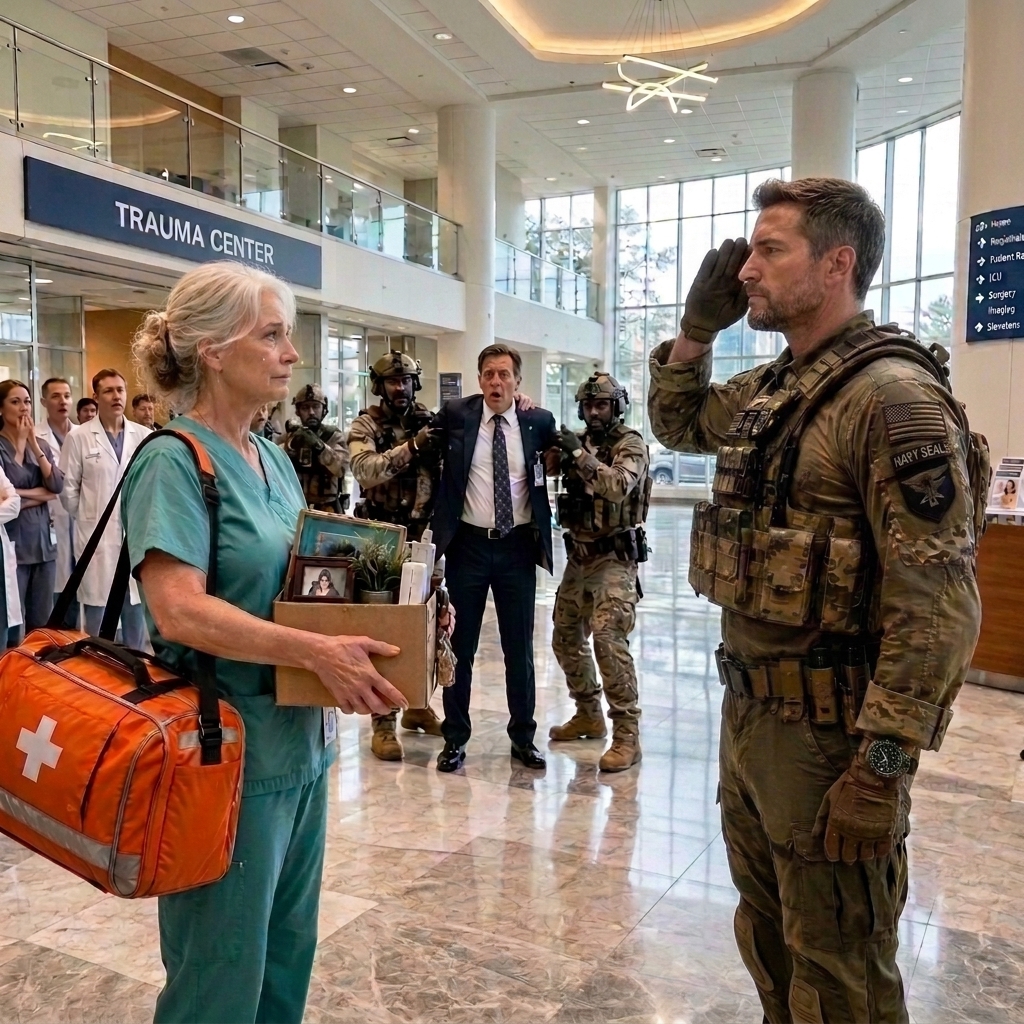 The Arrogant Administrator Fired a Veteran Nurse on Her Final Shift, Never Expected The SEALs Would Arrive and Address Her as “Ma’am”
