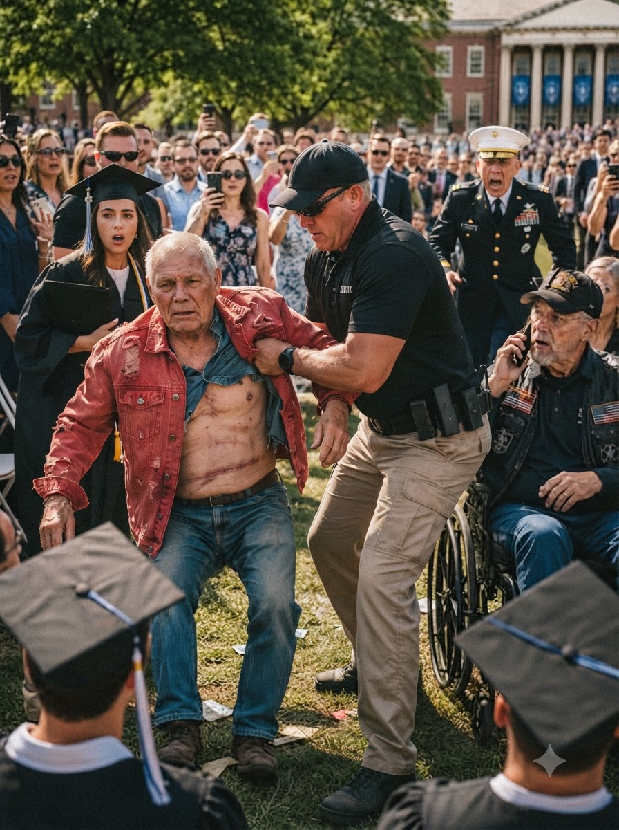 PART 2 – FULL: Security guard grabbed a 74-year-old father at a university graduation, and I saw the faded SCORPION TATTOO