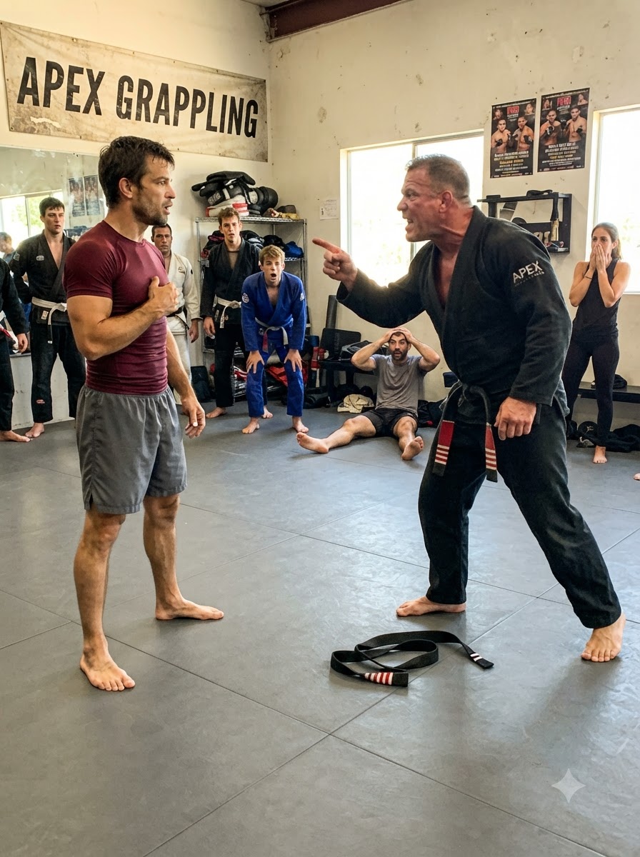 PART 2 – FULL:  A 210-POUND black belt held a choke on my sister until she went limp, then the gym owner challenged me to five minutes on his mats.