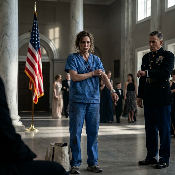 She Showed Up In Blood-Stained Scrubs To Keep A Promise, Never Expecting A USMC Commander To Recognize Her