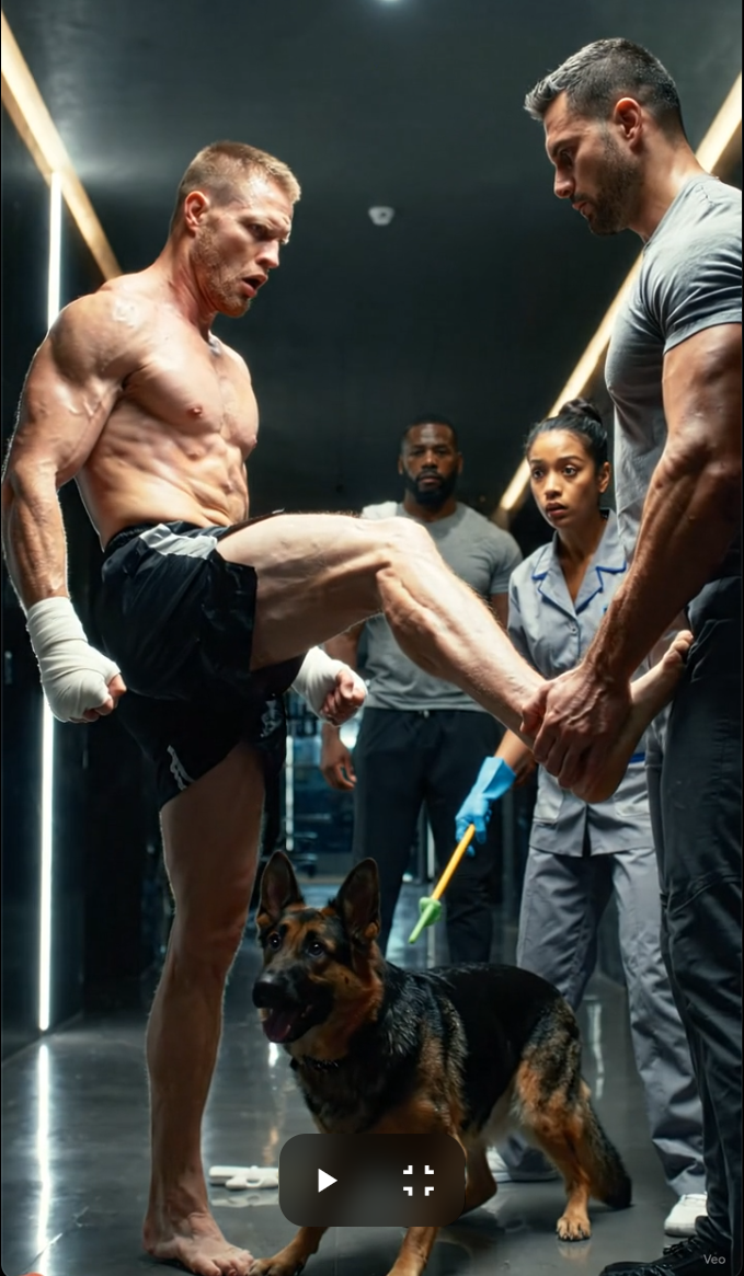 BLACK BELT BOXER KICKED A JANITOR SHIELDING HER DOG… UNTIL I CAUGHT HIS ANKLE MID-AIR AND SAID, “THAT’S ENOUGH!”