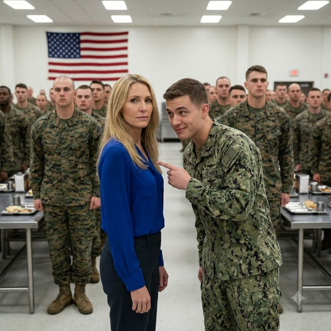 An Arrogant Sailor Humiliated a Civilian in the Mess Hall, Unaware the Tiny Ribbon on Her Bag Meant She Was a Legendary Combat Veteran.