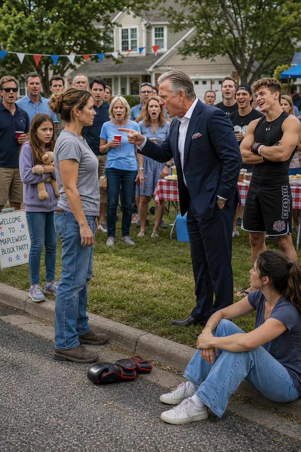 A millionaire CEO pointed a manicured finger at my chest in front of our entire street, swearing his lawyers would take my house because I refused to let his MMA-fighter son bully my little sister.