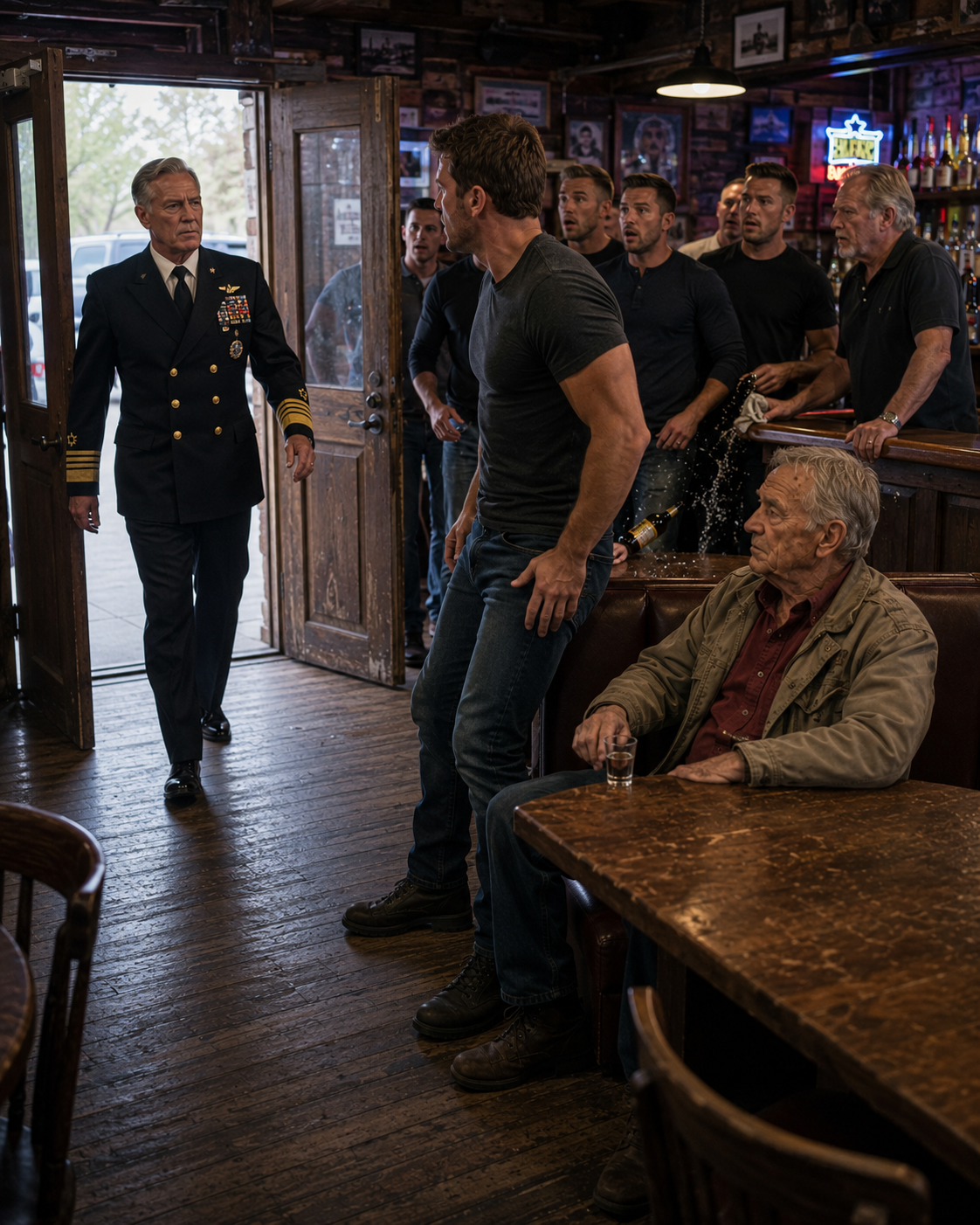 The young Navy SEAL mocked me in front of the entire dive bar because I looked like a washed-up, 72-year-old civilian taking up his booth.