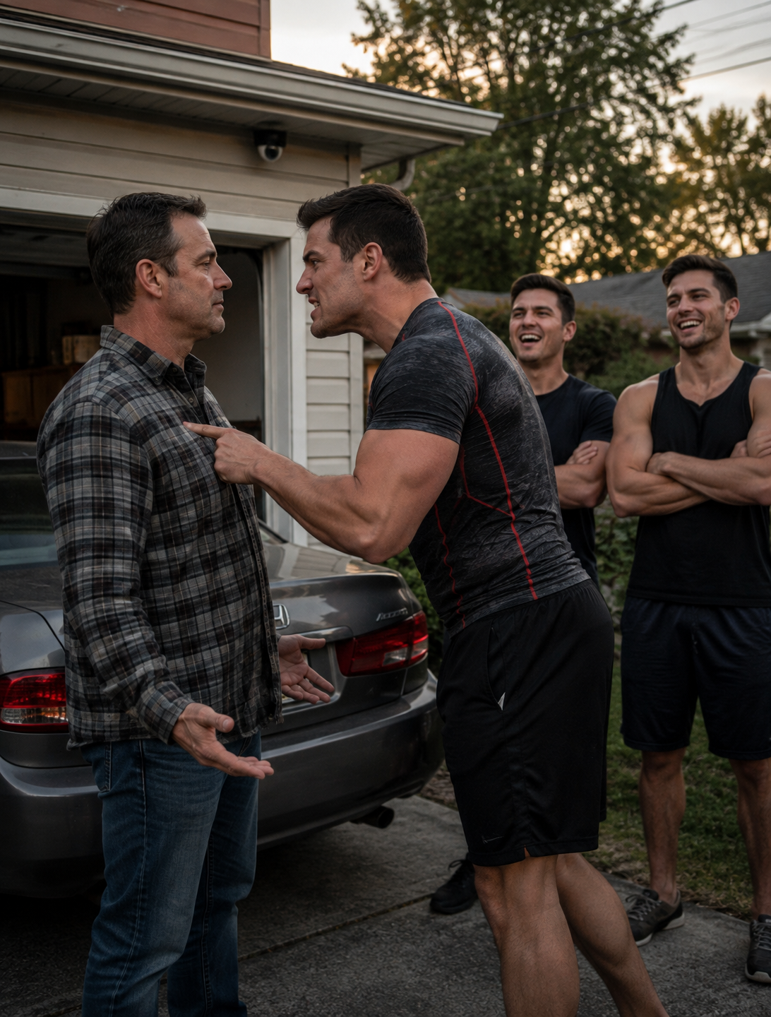 I watched the local martial arts champion shove me in my own driveway while his gym buddies laughed.