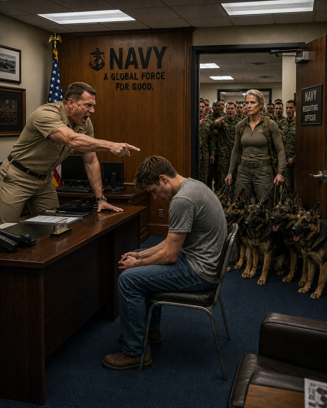 I sat in a cramped naval recruitment office struggling to breathe while a lieutenant laughed at my mother’s service record, calling her a glorified warehouse clerk and a liar to my face