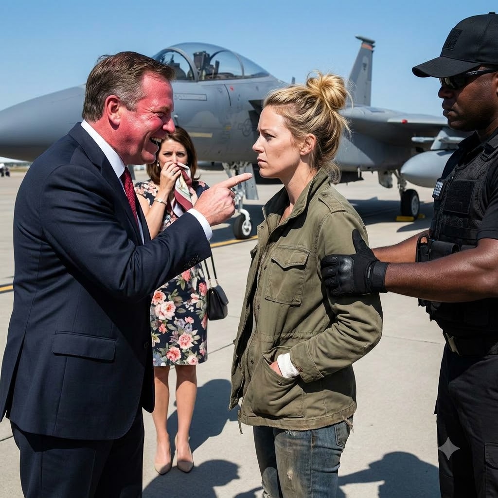My millionaire brother-in-law shoved me out of the Air Force VIP tent and told the crowd I smelled like a charity case. I bypassed his armed security and dropped a solid black titanium card on the General’s glass table.