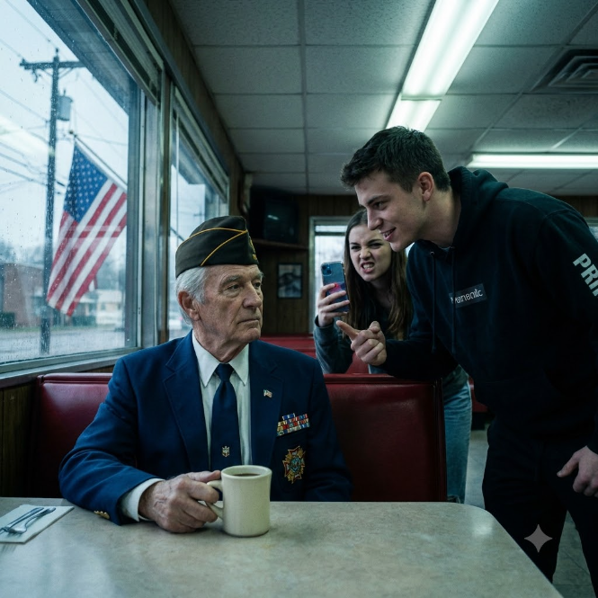 Three Entitled Students Tried To Bully A Quiet Veteran—Until Six Marines Marched In To Defend Their Legend