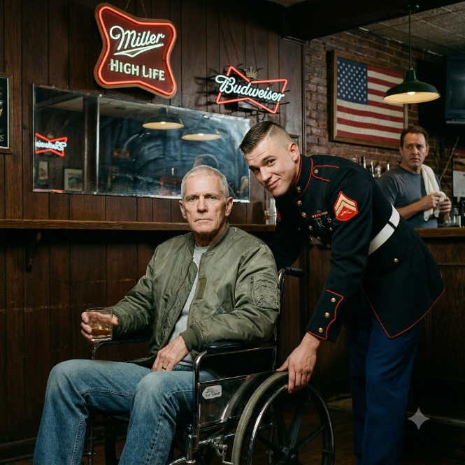 They Thought He Was Just A Frail Old Man In A Wheelchair, Until A General Walked Into The Dive Bar To Salute Him