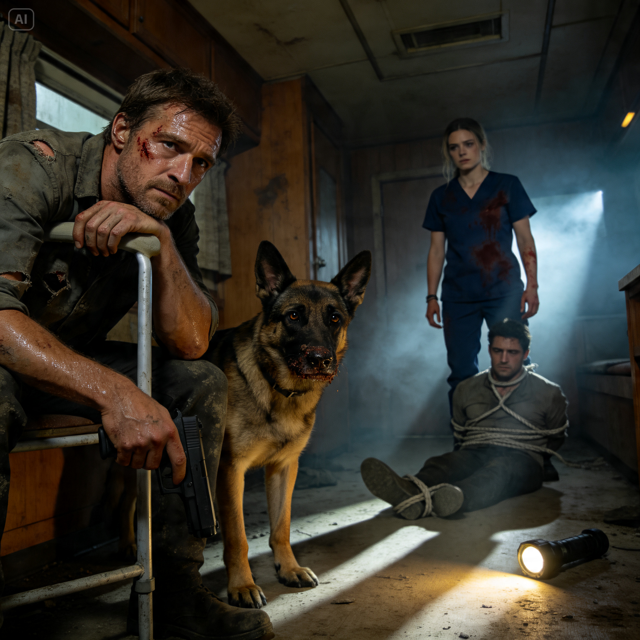 “SHE’S JUST A QUIET NIGHT NURSE! PUPPY…” I WHISPERED TO MY GUARD K9 DOG. UNTIL K9 OBEYED…