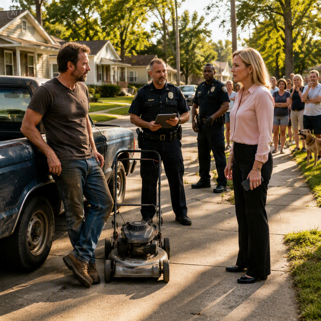 “I’M CALLING THE POLICE ON YOU,” THE HOA PRESIDENT SHOUTED AT THE MAN MOWING HIS LAWN. THEN LATER…